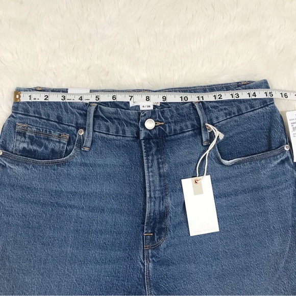 GOOD AMERICAN Good Vintage Ankle Jean Straight Leg Medium Wash Size 6 28 New - Picture 9 of 13